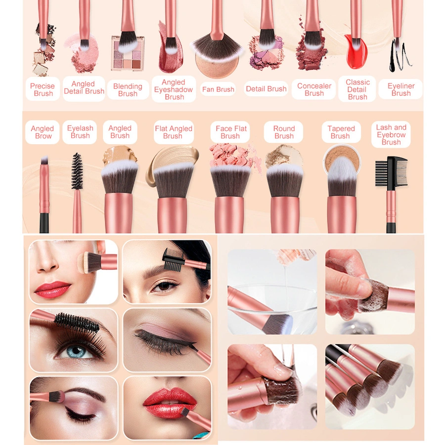 Custom OEM Private Label Maquiagem Cosmetics Beauty Luxury Makeup Brushes Sets Foundation Powder Blush Eyeshadow Concealer Lip Eye Make up Brush