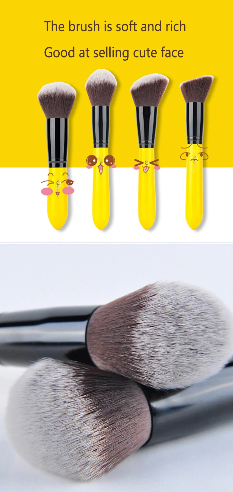 Makeup Brush-Yellow Series 12PCS Synthetic Hair -Face&Eye Cosmetic Pen Artificial Hair Make up Brush Set