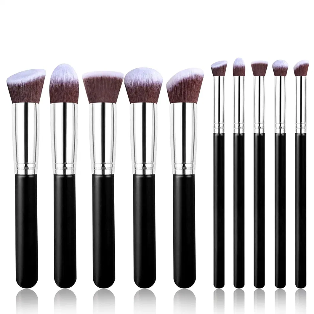 Makeup Tools Kit Premium Synthetic Foundation Brush Blending Face Powder Blush Concealers Eye Shadows 10 PCS Make up Brushes Set
