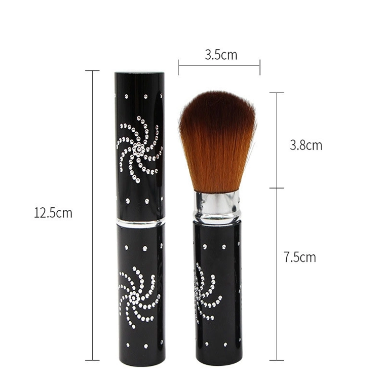 New Arrival Cosmetic Makeup Brush Tool Retractable Powder Natural Synthetic Hair Single Diamond Makeup Brush