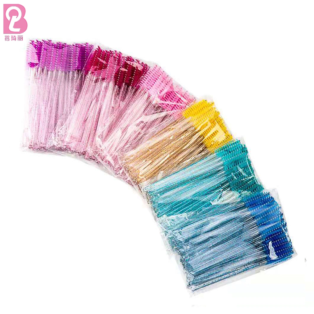 Beiqili Crystal Eyelash Brush Mascara Wands, Disposable Nylon Makeup Brush Mascara Brush