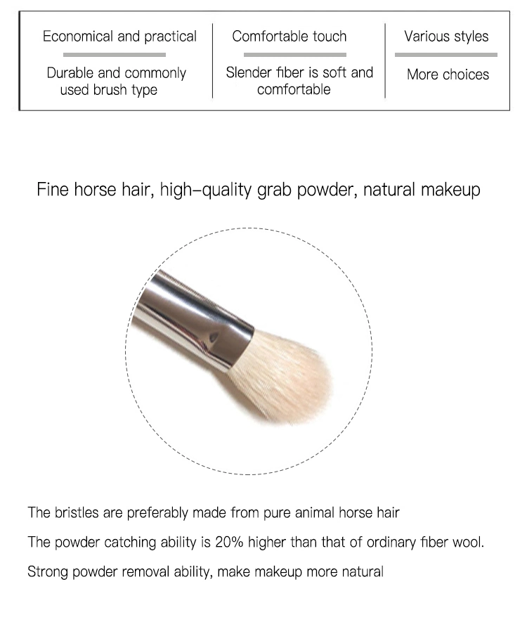Wholesale High Quality Goat Pony Synthetic Hair Birch Wood Handle Eye Eyeshadow Blending Makeup Brush Set with Logo