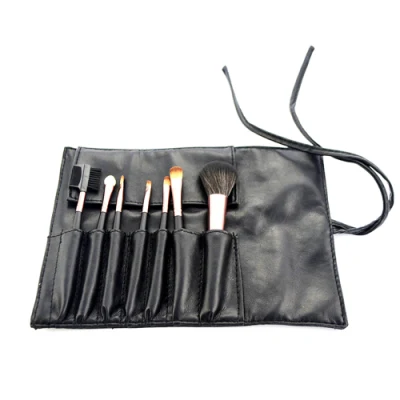OEM Branding Portable 7PCS Makeup Brush Set with PU Cosmetic Pouch