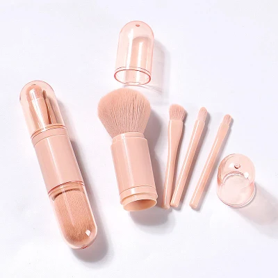 Soft Makeup Brush Double Sided Retractable 4 in 1 Mini Portable Travel Makeup Brush Set