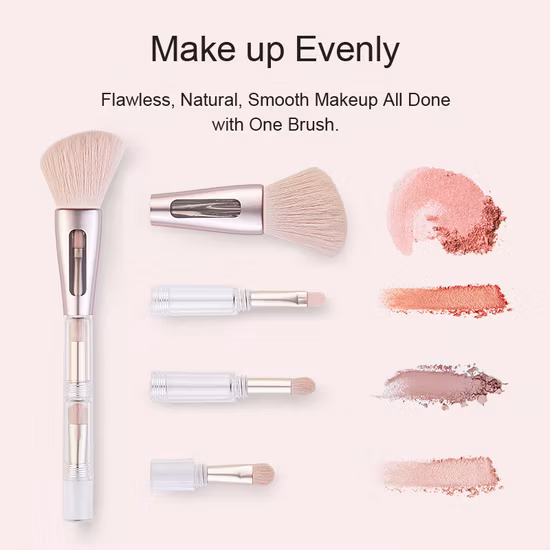 2022 New Style Synthetic Hair Double Side Mini Makeup Brushes Retractable 4 in 1 Makeup Brush Set