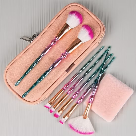New Design Gradient Makeup Brush Tools Plastic Handle Foundation 7PCS